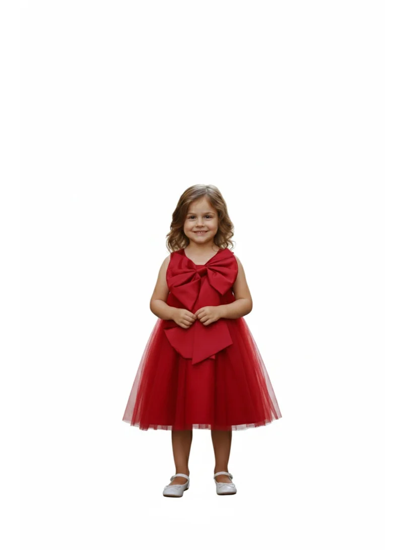 Bidani Red Cascade Party Dress